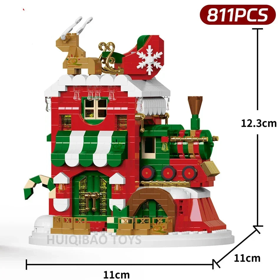 Schöne Weihnachtshäuschen Bausteinset