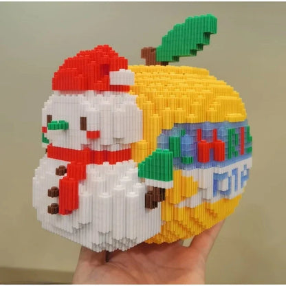 3D Gelber Weihnachtsapfel Bausteinset