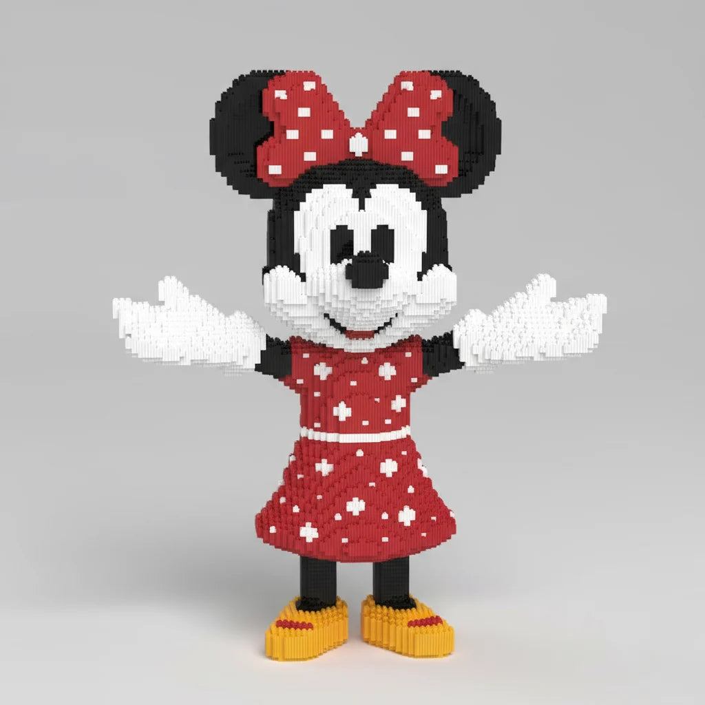 MEGA Maus im roten Kleid mit Schleife Bausteinset