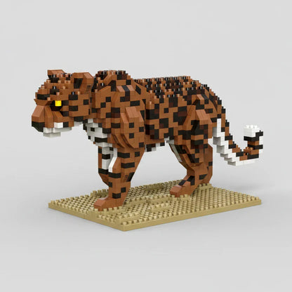 Jagd-Leopard auf Bauplatte Bausteinset