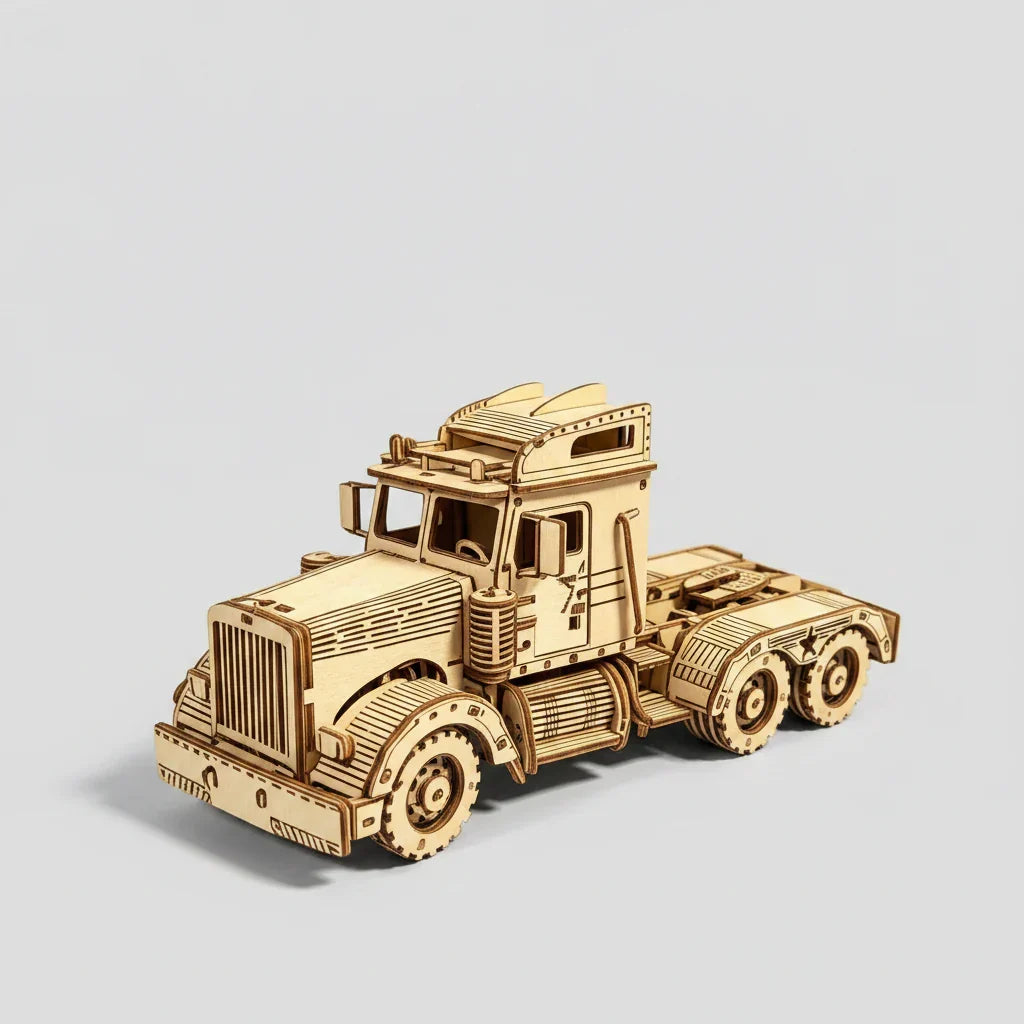 Vintage Amerikanischer Lastwagen 3D-Holzbausatz