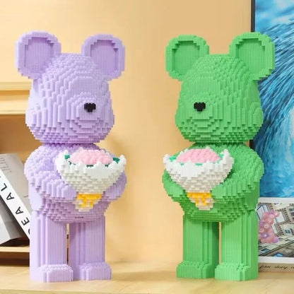 Bär mit Rosen Bausteinset