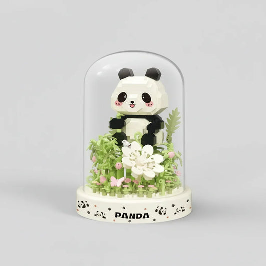 Panda im Garten Bausteinset