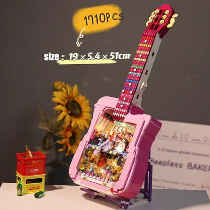 Rosa Gitarre Bausteinset