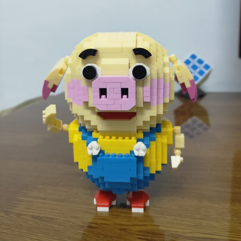 Schwein mit Latzhosen Bausteinset