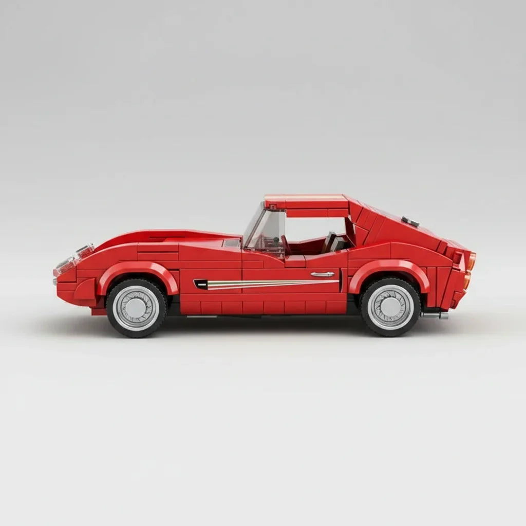 Vintage roter Sportwagen Bausteinset
