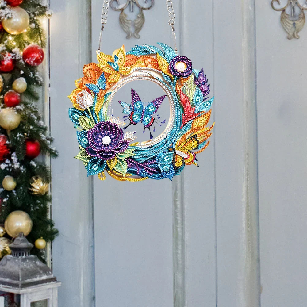 Diamond Painting Schmetterlinge mit Blumen