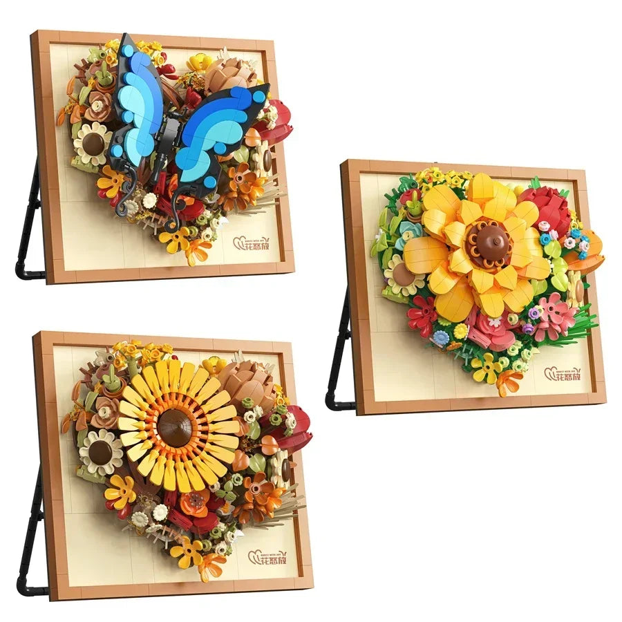 3D Sonnenblumenbild Bausteinset
