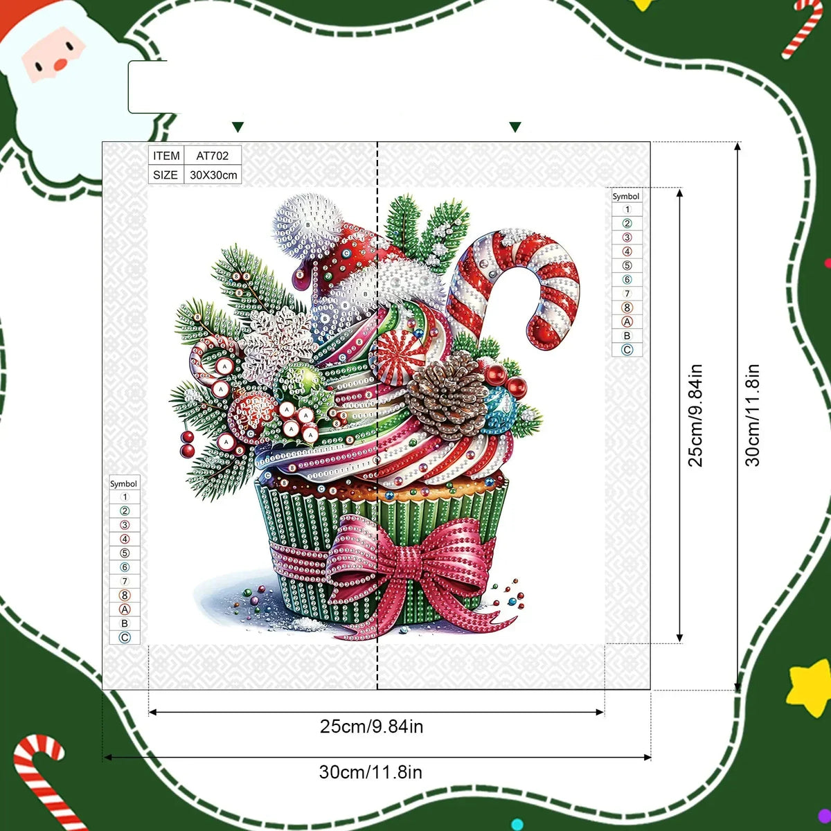 Diamond Painting Weihnachts-Cupcake