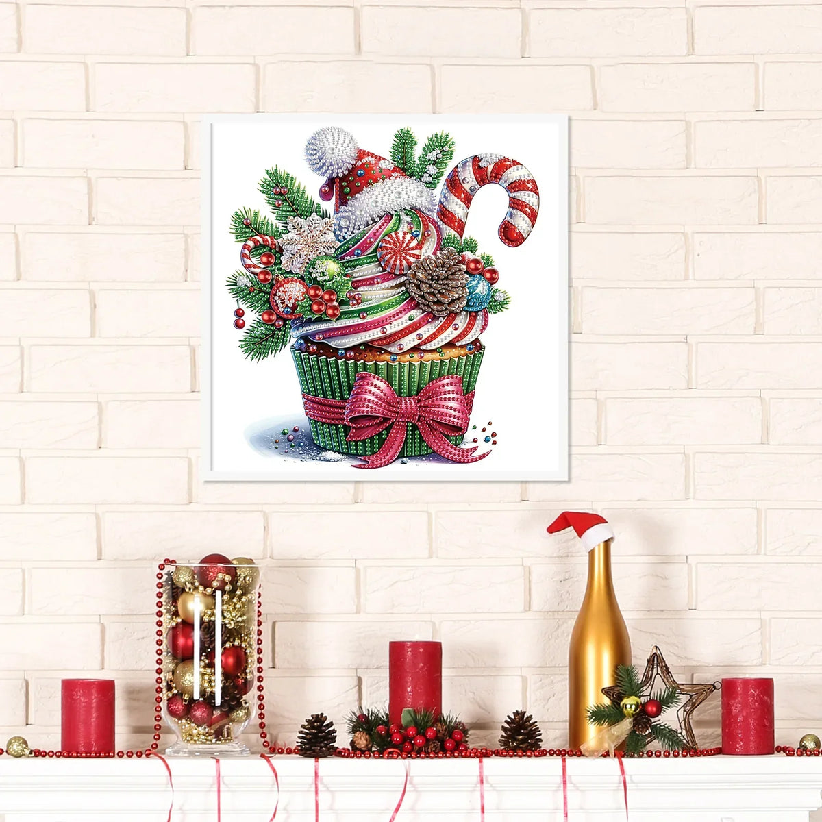 Diamond Painting Weihnachts-Cupcake