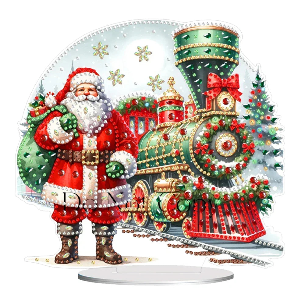 Diamond Painting 5D Weihnachtsmann mit Zug