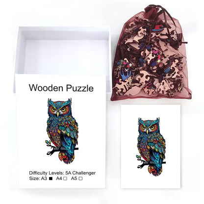 Wunderschöne Eule Holzpuzzle