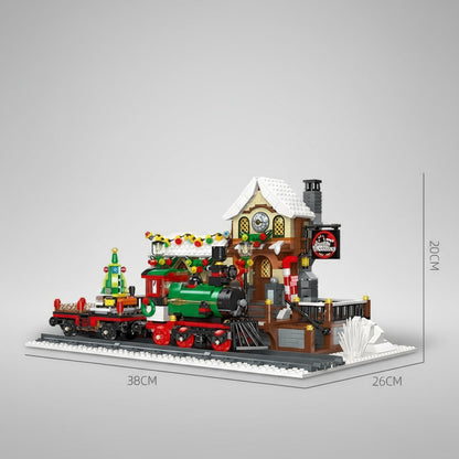 Weihnachts-Bahnhof Bausteinset