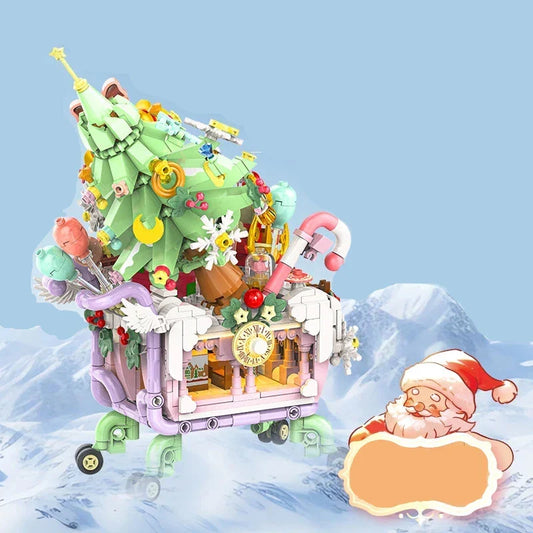 Weihnachts-Einkaufswagen Bausteinset