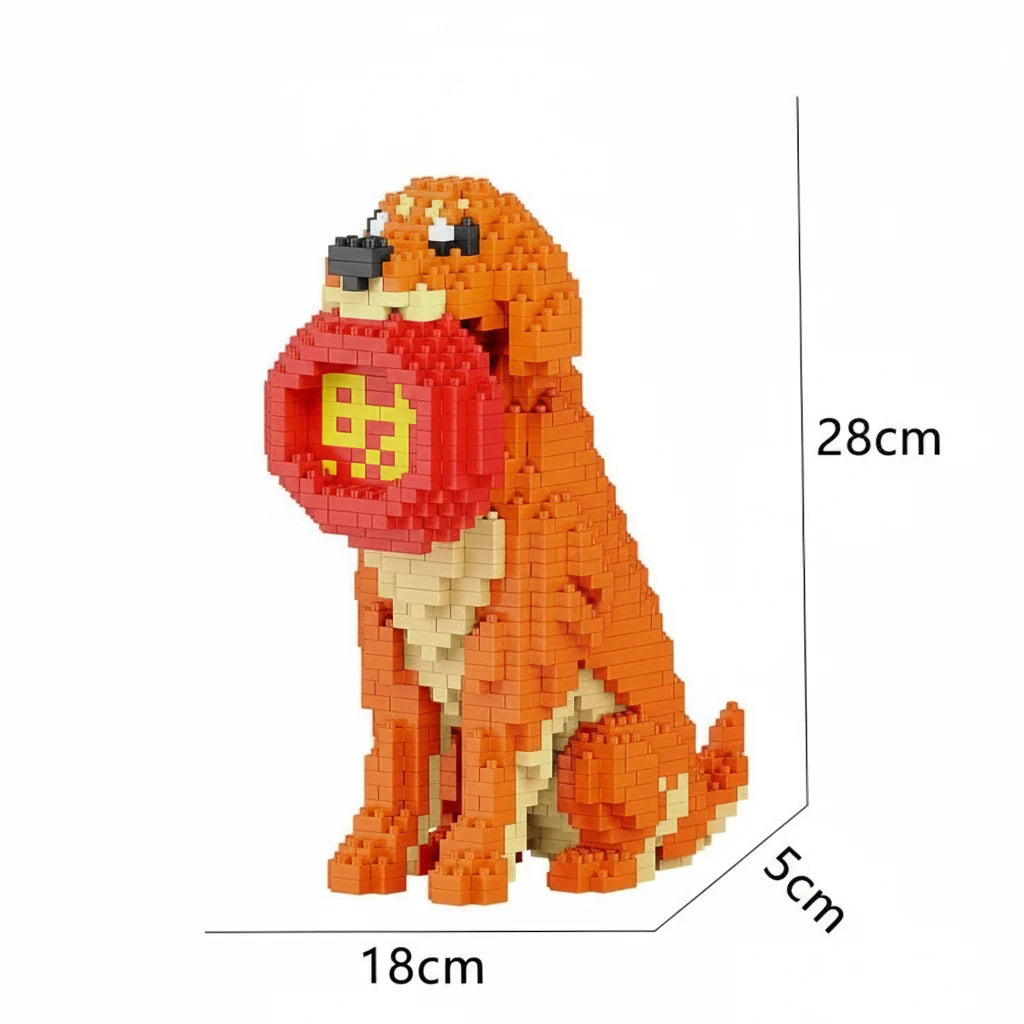 Hund mit Frisbee Bausteinset
