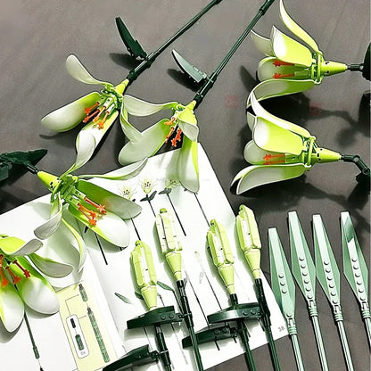 Weiße Lilien Bausteinset