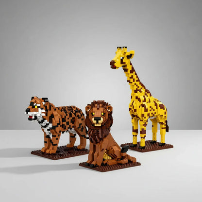Tiger auf Bauplatte Bausteinset