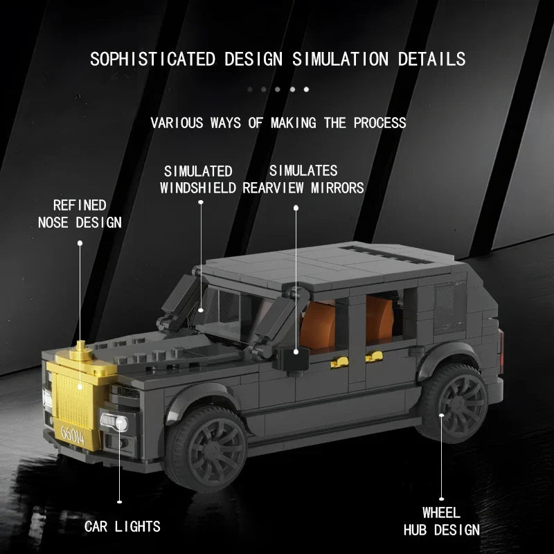 Schwarzes auto Bausteinset