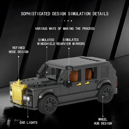 Schwarzes auto Bausteinset
