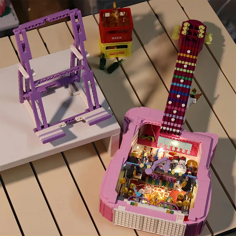 Rosa Gitarre Bausteinset