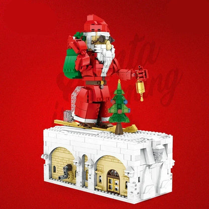 Weihnachtsmann auf Skiern Bausteinset