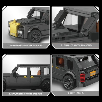 Schwarzes auto Bausteinset