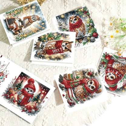 Diamond Painting Weihnachtseulen-Karten