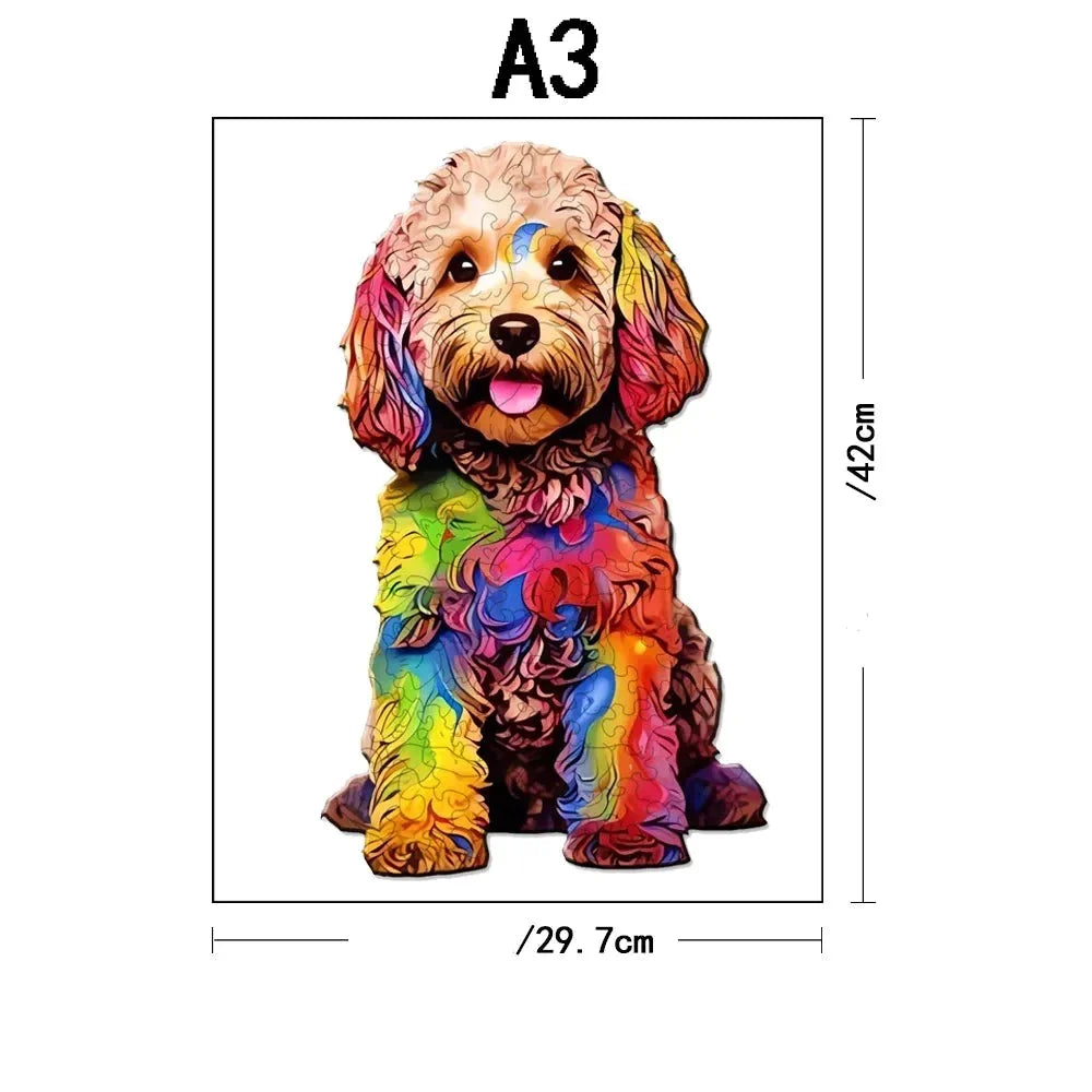 Niedlicher Hund Holzpuzzle