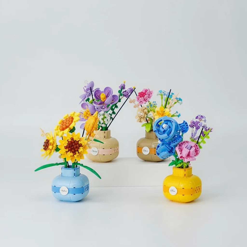 Sonnenblumen in Vase Bausteinset