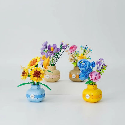 Sonnenblumen in Vase Bausteinset