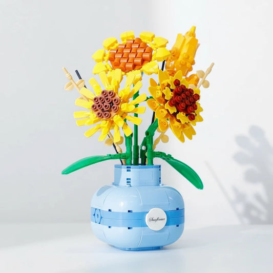 Sonnenblumen in Vase Bausteinset