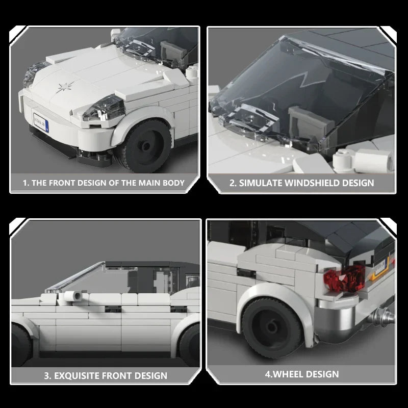 Weißes auto Bausteinset