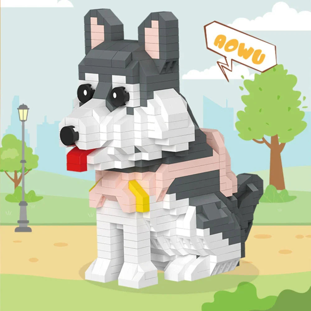 Grauer Husky Bausteinset