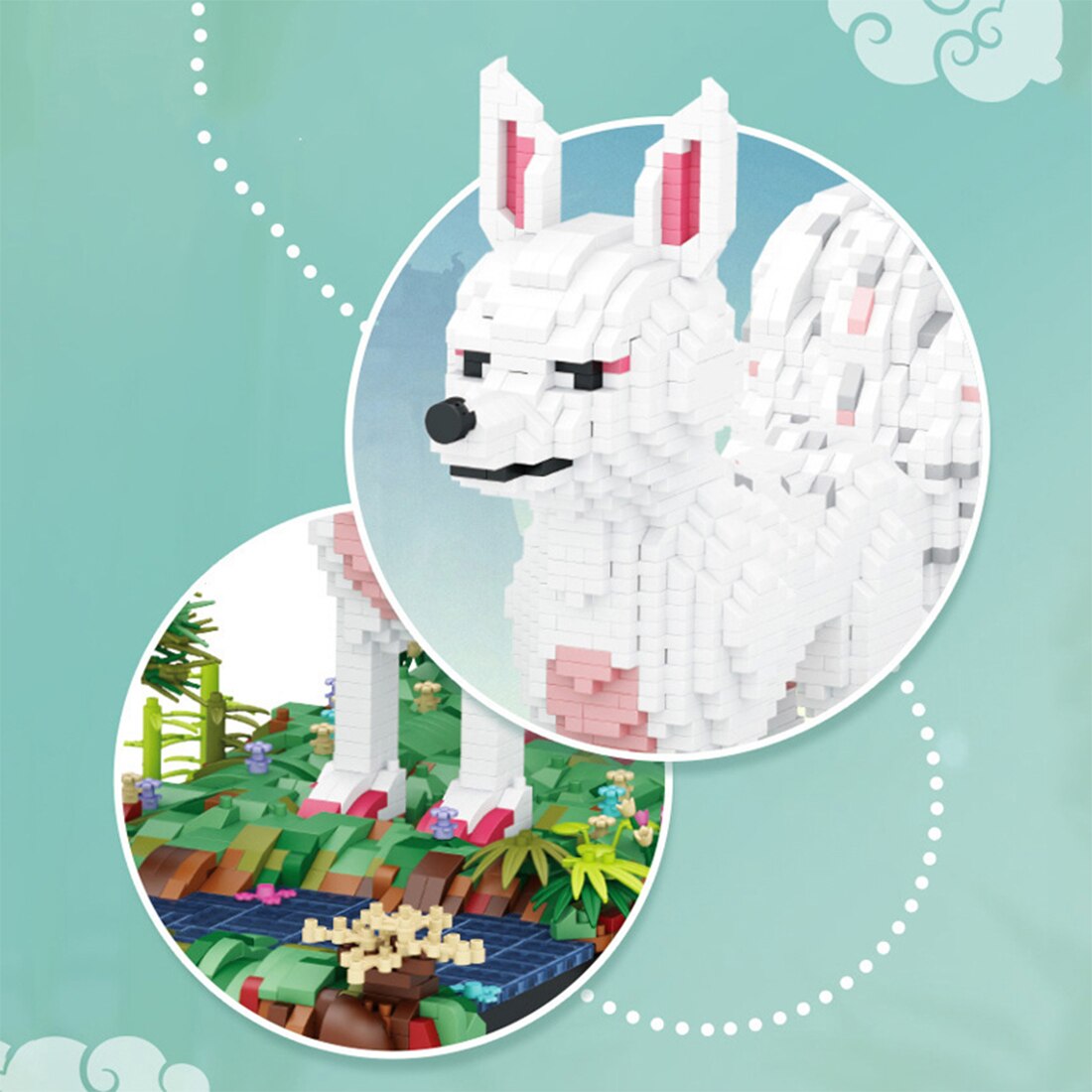 Weißer Fuchs Bausteinset
