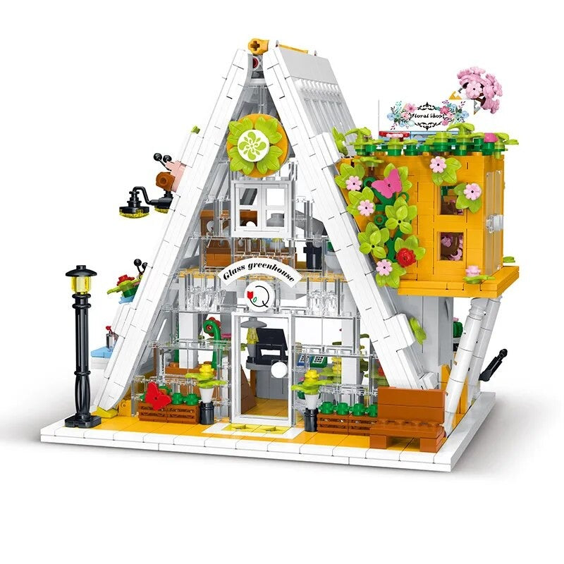 Glasblumenladen Bausteinset