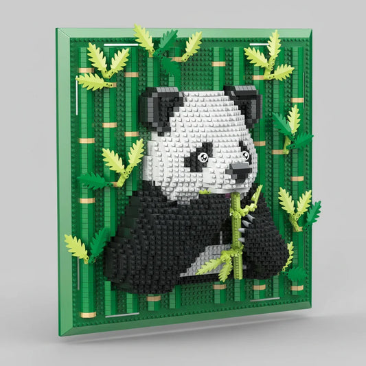 Panda auf Bauplatte Bausteinset