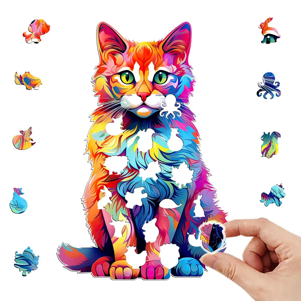 Katze Holzpuzzle