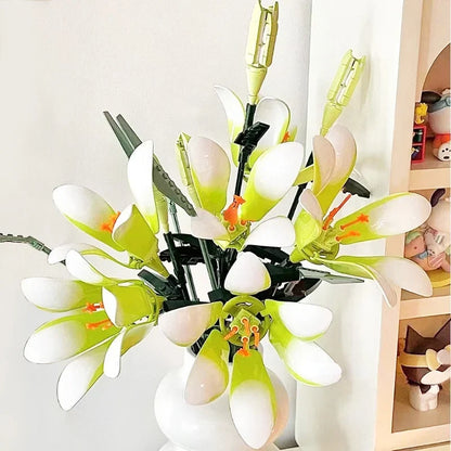 Weiße Lilien Bausteinset