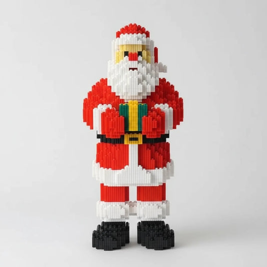 Weihnachtsmann mit Geschenk Bausteinset