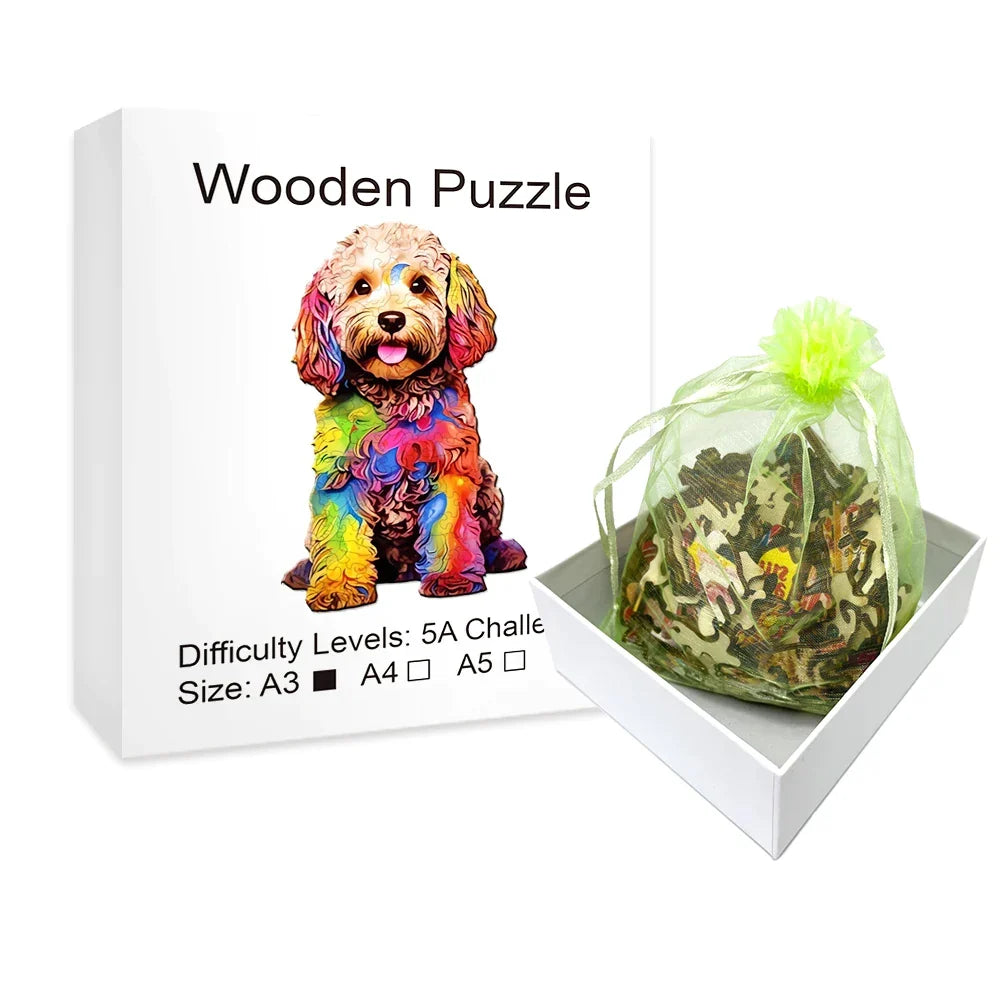 Niedlicher Hund Holzpuzzle