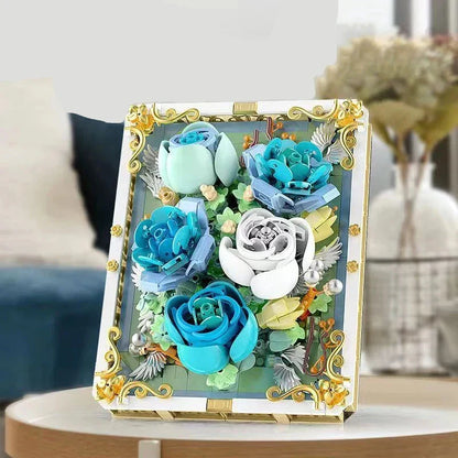 blaues Rosenbild Bausteinset