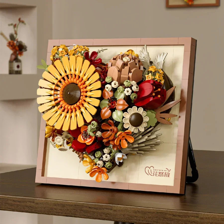 3D Sonnenblumenbild Bausteinset