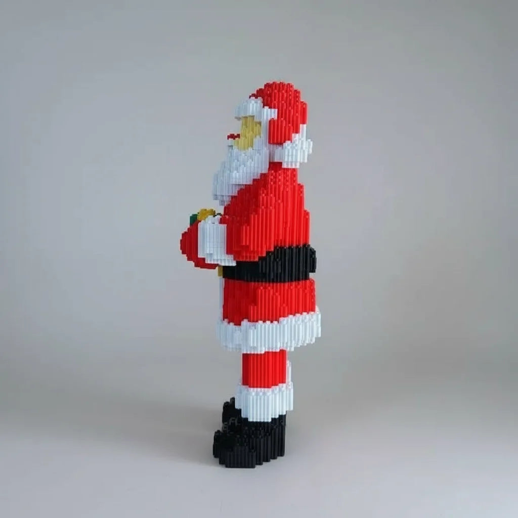 Weihnachtsmann mit Geschenk Bausteinset
