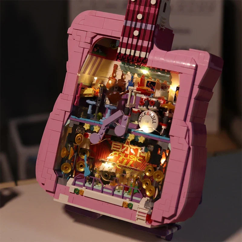 Rosa Gitarre Bausteinset