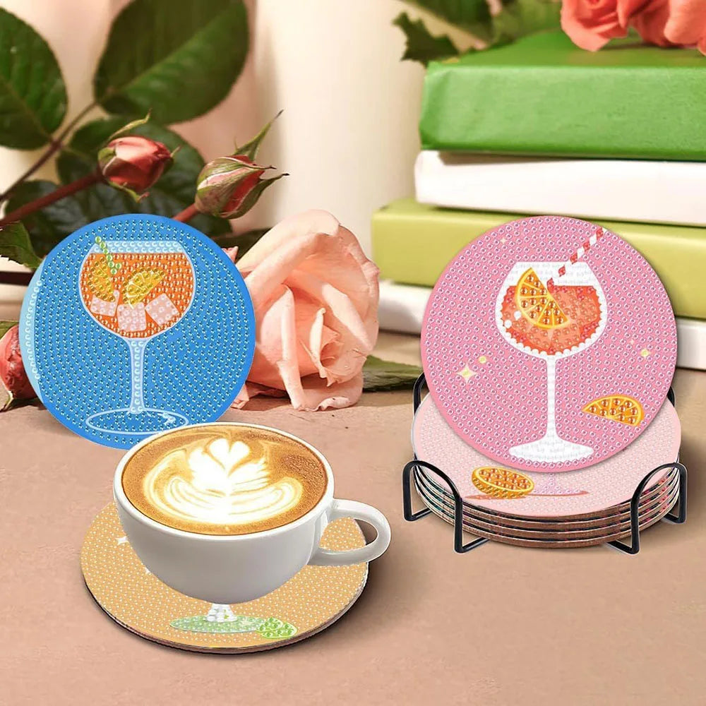 Diamond Painting Bunte Cocktail-Untersetzer