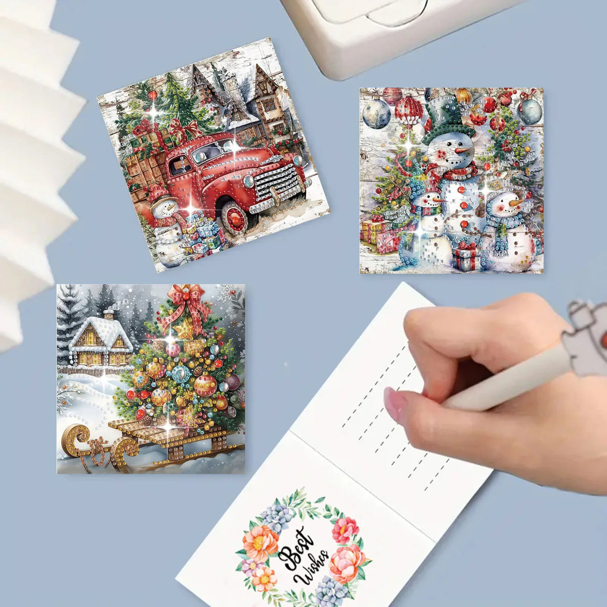 Diamond Painting Verschiedene Weihnachtskarten