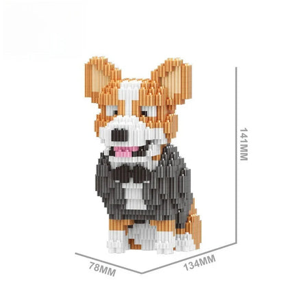 Welsh Corgi im Anzug Bausteinset