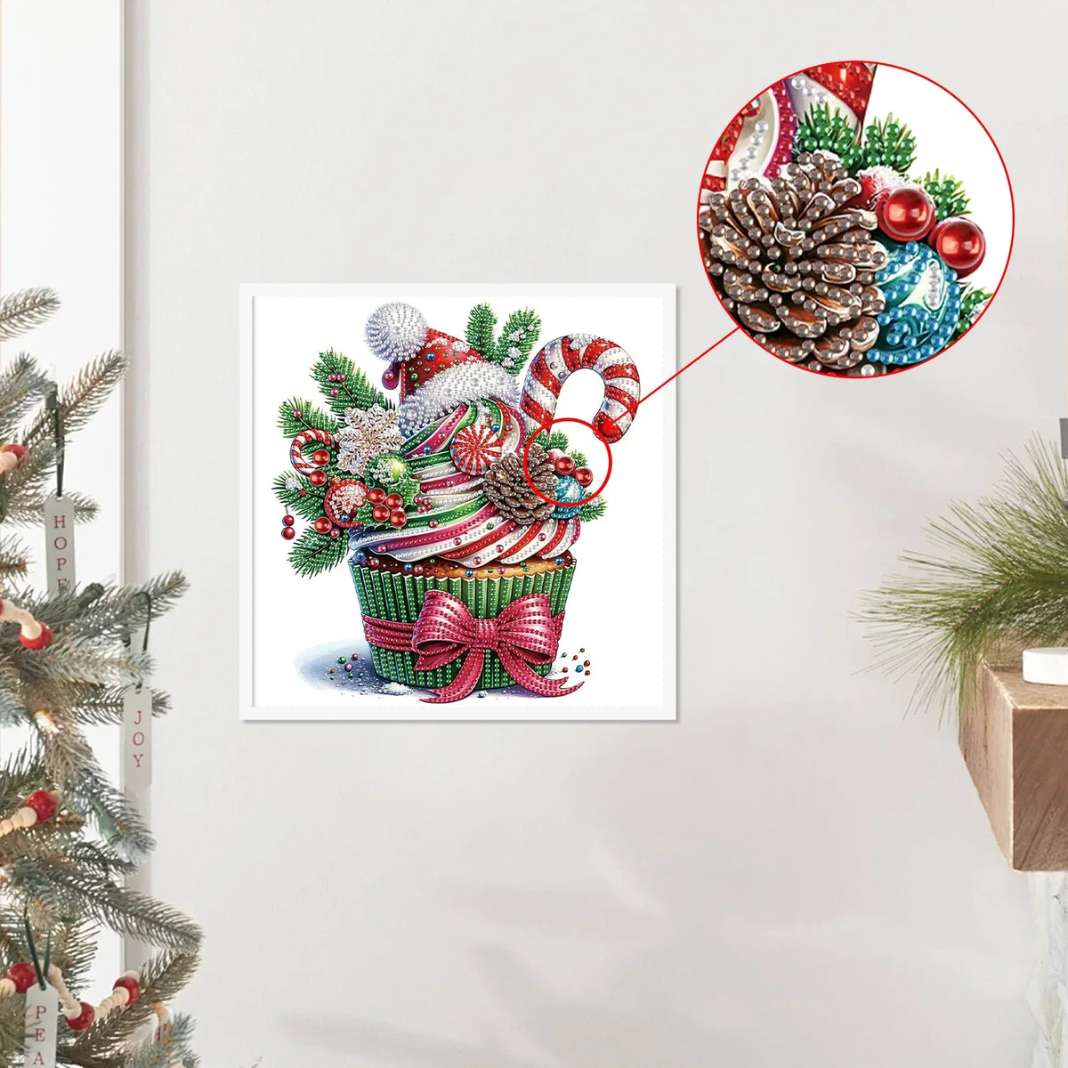Diamond Painting Weihnachts-Cupcake