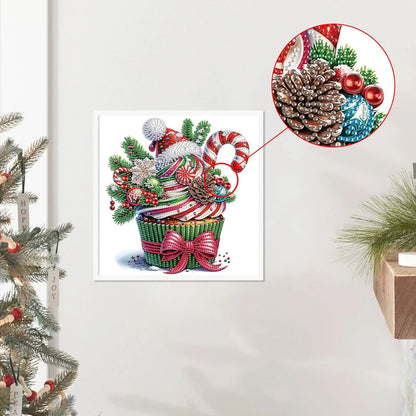 Diamond Painting Weihnachts-Cupcake
