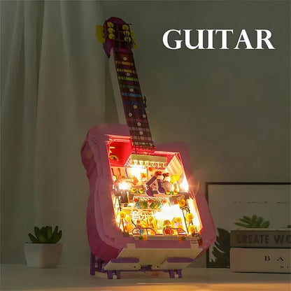Rosa Gitarre Bausteinset